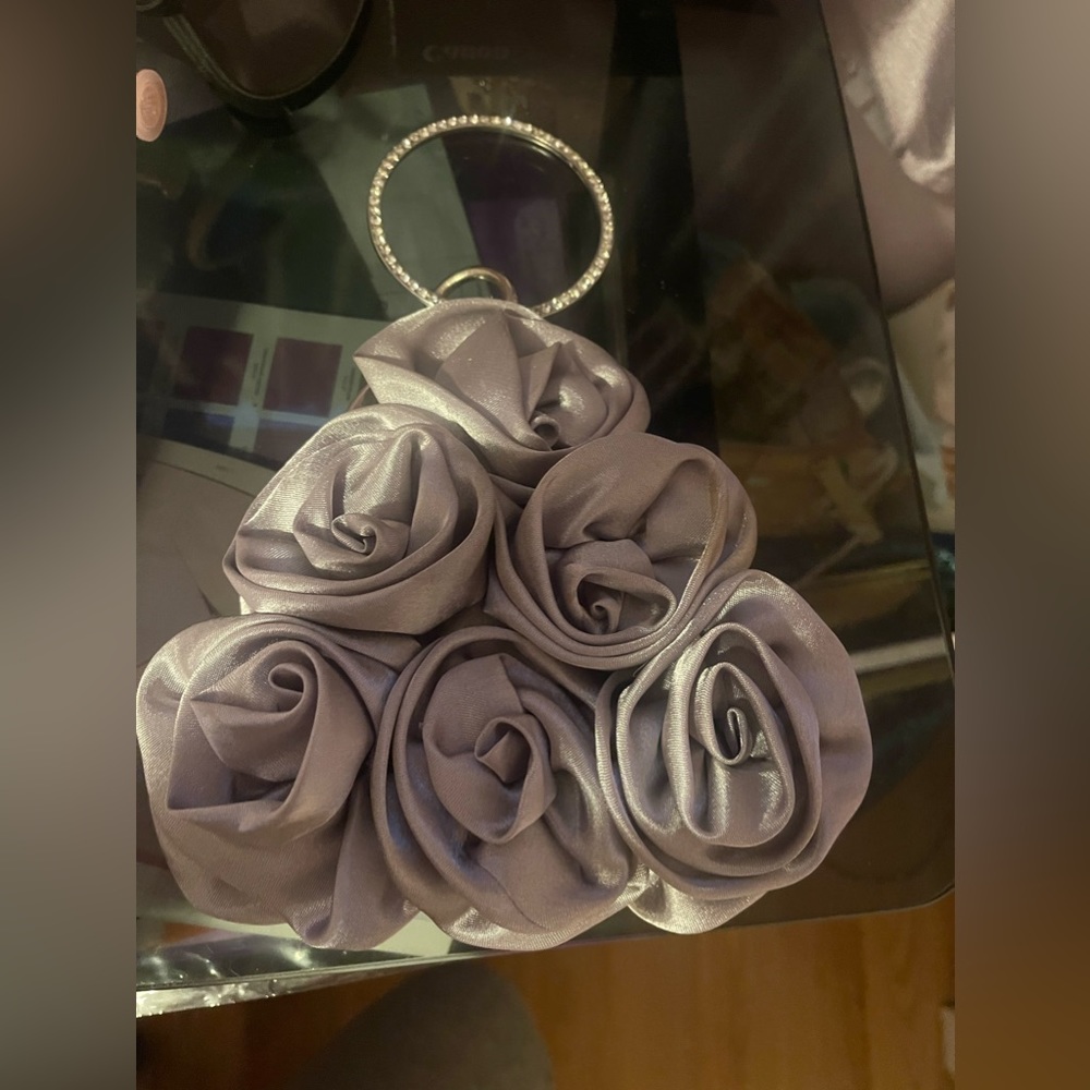 Gray Flower Bag